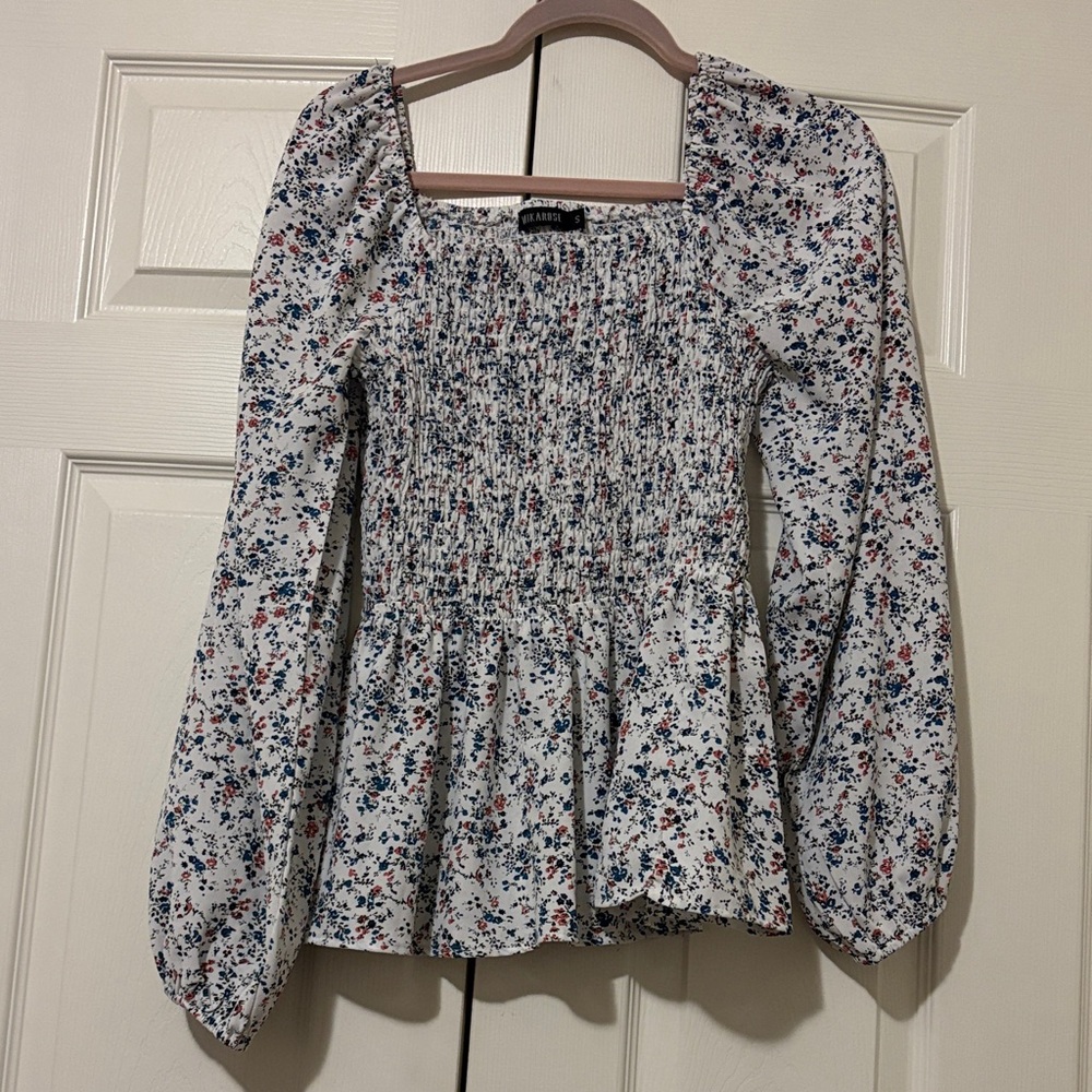 Mikarose Floral Smocked Blouse - Multicolor